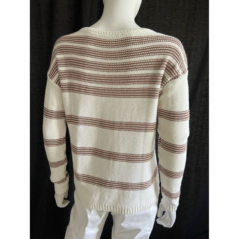 Ann Taylor Women's Loft Sweater Striped Cream Beige Size XS - Picture 4 of 6
